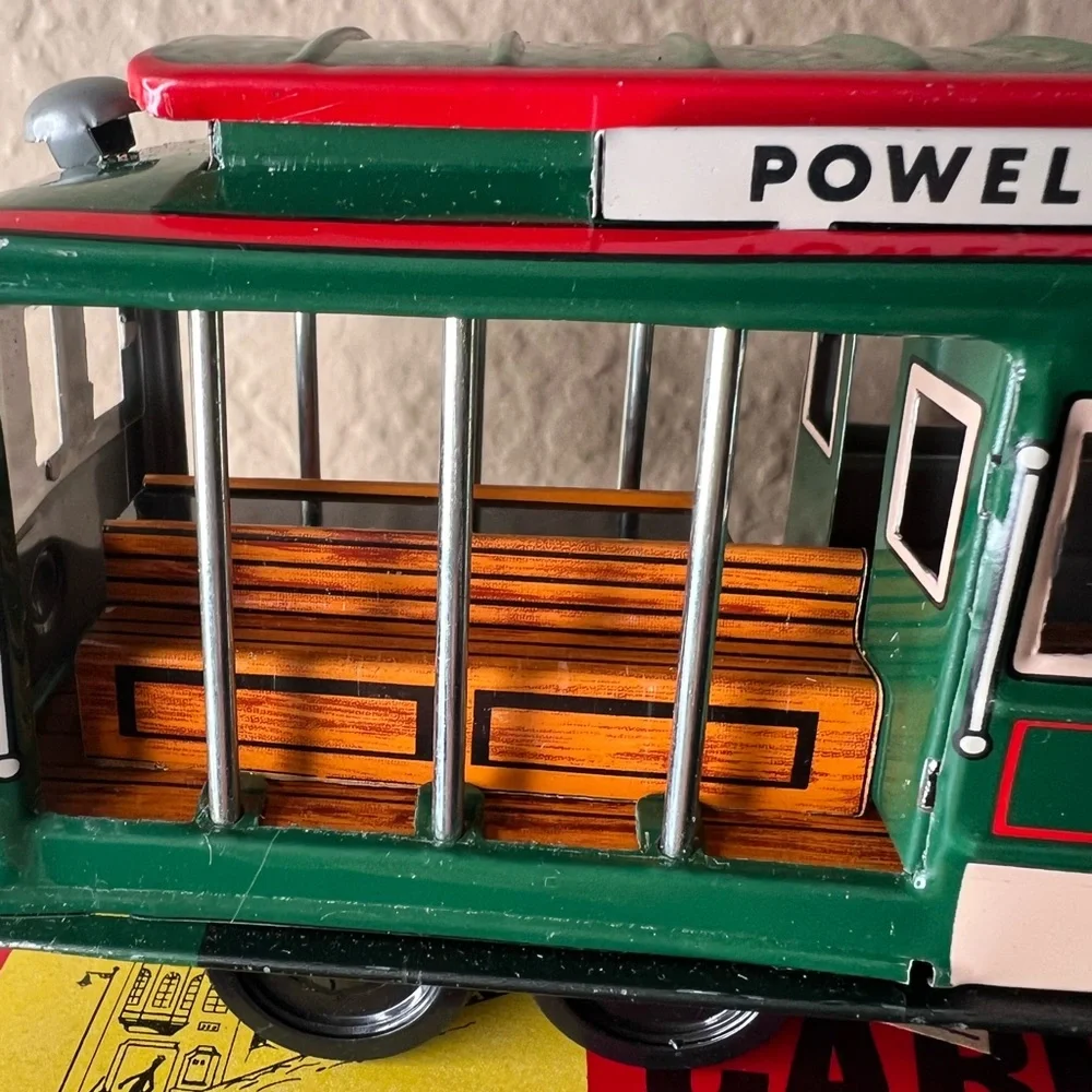 Classic San Francisco Cable Car Toy - Green and Red